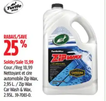 Canadian Tire Turtle Wax Zip Wax Car Wash & Wax offer