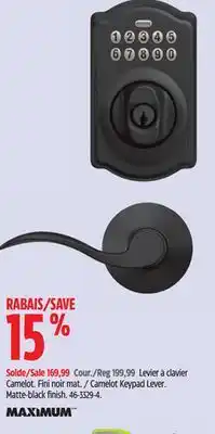 Canadian Tire MAXIMUM Camelot Keypad Lever offer