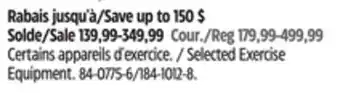 Canadian Tire Cap-Barbell Selected Exercise Equipment offer