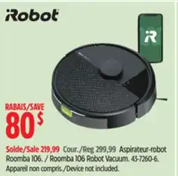 Canadian Tire Irobot Robat Roomba 106 Robot Vacuum offer
