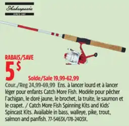 Canadian Tire Shakespeare Catch More Fish Spinning Kits and Kids' Spincast Kits offer