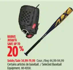Canadian Tire Rawlings Selected Baseball Equipment offer