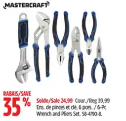 Canadian Tire Mastercraft 6-Pc Wrench and Pliers Set offer