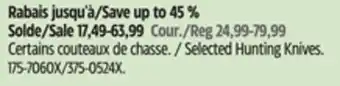 Canadian Tire Outdoor Edge Selected Hunting Knives offer