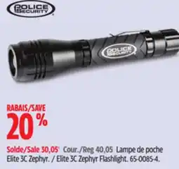 Canadian Tire POLICE SECURITY Elite 3C Zephyr Flashlight offer