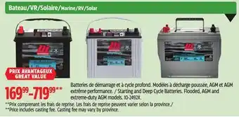 Canadian Tire Starting and Deep Cycle Batteries. Flooded, AGM and extreme-duty AGM models offer
