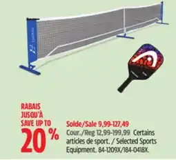 Canadian Tire Selected Sports Equipment offer