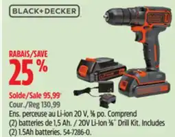 Canadian Tire Black-Decker 20V Li-Ion 3⁄8˝ Drill Kit offer