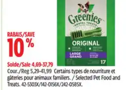 Canadian Tire Greenies Selected Pet Food and Treats offer