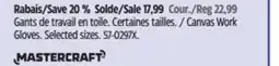 Canadian Tire Canvas Work Gloves offer