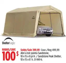 Canadian Tire Shelter Logic 10 x 15 x 8´ h. Sandstone Peak Shelter offer