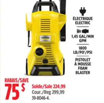 Canadian Tire karcher ELECTRIC 1,45 MIN GPM 1800 LB/PSI FOAM BLASTER offer