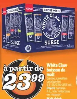 Marché Richelieu BOISSON DE MALT WHITE CLAW | WHITE CLAW MALT DRINK offer