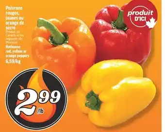 Marché Richelieu POIVRONS ROUGES, JAUNES OU ORANGE DE SERRE | HOTHOUSE RED, YELLOW OR ORANGE PEPPERS offer