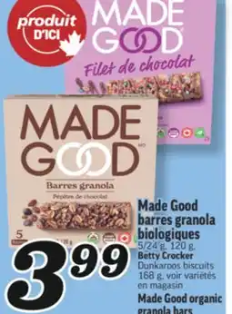 Marché Richelieu MADE GOOD BARRES GRANOLA | MADE GOOD ORGANIC GRANOLA BARS offer