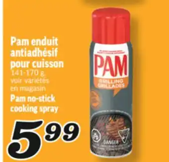 Marché Richelieu PAM ENDUIT ANTIADHÉSIF POUR CUISSON | PAM NO-STICK COOKING SPRAY offer