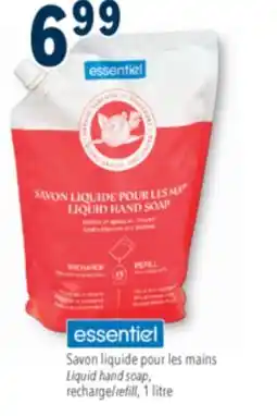 Familiprix ESSENTIEL, Liquid hand soap, recharge, 1 litre offer