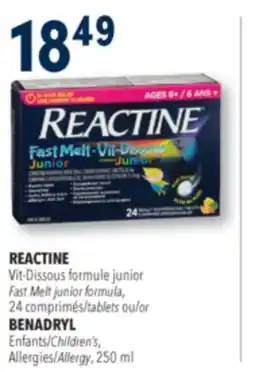 Familiprix REACTINE, Fast Melt junior formula, 24 tablets offer
