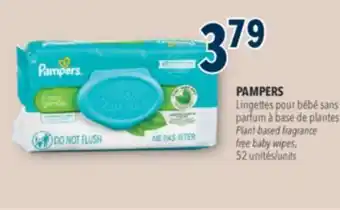 Familiprix PAMPERS Plant-based fragrance free baby wipes, 52 units offer