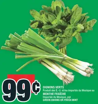 Super C OIGNONS VERTS MENTHE FRAÎCHE | GREEN ONIONS OR FRESH MINT offer