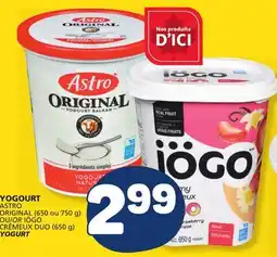 Marché Bonichoix ASTRO ORIGINAL (650 or 750 g) OR IÖGO CRÉMEUX DUO (650 g) YOGURT offer