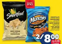 Marché Bonichoix SUNCHIPS (205 g) MUNCHIES SUPER MÉLANGE (250 g) SMARTFOOD (150 à 220 g) CHIPS, SNACKS OR POPCORN offer