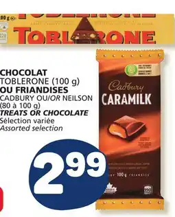Marché Bonichoix TOBLERONE (100 g) CADBURY OR NEILSON (80 to 100 g) TREATS OR CHOCOLATE offer