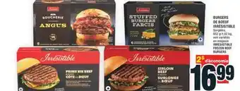 Super C BURGERS DE BOEUF IRRÉSISTIBLE |IRRÉSISTIBLE FROZEN BEEF BURGERS offer