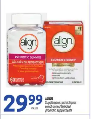 Uniprix ALIGN Suppléments probiotiques sélectionnés/Selected probiotic supplements offer
