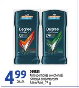Uniprix DEGREE Antisudorifiques sélectionnés/Selected antiperspirants offer