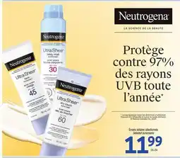 Uniprix NEUTROGENA Écrans solaires sélectionnés/Selected sunscreens offer