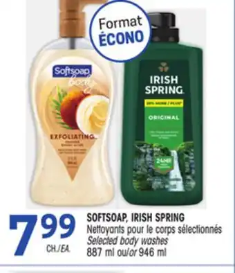 Uniprix SOFTSOAP, IRISH SPRING Nettoyants pour le corps sélectionnés / Selected body washes offer