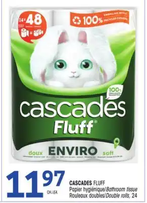 Uniprix CASCADES FLUFF Papier hygiénique Rouleaux doubles/Bathroom tissue Double rolls offer