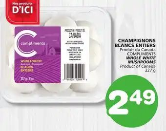 Marches Tradition COMPLIMENTS WHOLE WHITE MUSHROOMS offer