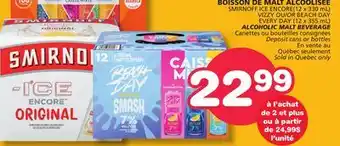 Marches Tradition SMIRNOFF ICE ENCORE(12 x 330 mL), VIZZY OR BEACH DAY EVERY DAY (12 x 355 mL) ALCOHOLIC MALT BEVERAGE offer
