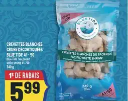 Marché Adonis CREVETTES BLANCHES CRUES DÉCORTIQUÉES BLUE TIDE 41-50 | BLUE TIDE raw peeled white shrimp 41-50 offer