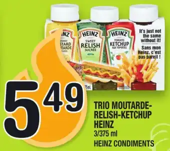 Marche Ami TRIO MOUTARDE-RELISH-KETCHUP HEINZ | HEINZ CONDIMENTS offer