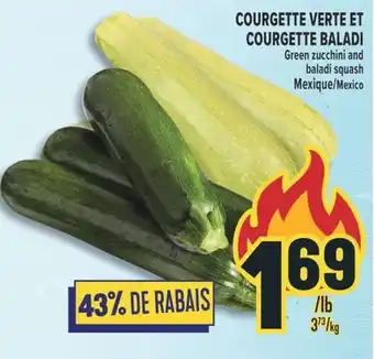 Marché Adonis COURGETTE VERTE ET COURGETTE BALADI | GREEN ZUCCHINI AND BALADI SQUASH offer