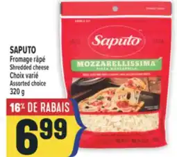 Marché Adonis SAPUTO FROMAGE RÂPÉ | SAPUTO SHREDDED CHEESE offer