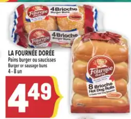 Marché Adonis LA FOURNÉE DORÉE PAINS BURGER OU SAUCISSES | LA FOURNÉE DORÉE BURGER OR SAUSAGE BUNS offer
