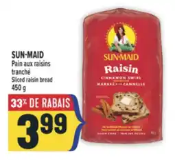 Marché Adonis SUN-MAID PAIN AUX RAISINS TRANCHÉ | SUN-MAID SLICED RAISIN BREAD offer