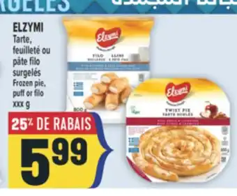 Marché Adonis ELZYMI TARTE, FEUILLETÉ OU PÂTE FILO SURGELÉS | ELZYMI FROZEN PIE, PUFF OR FILO offer