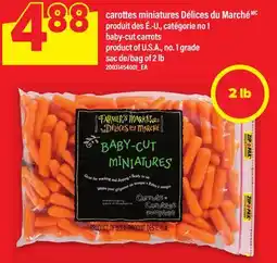 Maxi CAROTTES MINIATURES DÉLICES DU MARCHÉMC | BABY-CUT CARROTS, SAC DE 2 LB offer