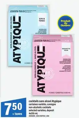 Maxi COCKTAILS SANS ALCOOL ATYPIQUE | NON-ALCOHOLIC COCKTAILS, 4x355 mL offer