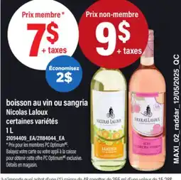 Maxi BOISSON AU VIN OU SANGRIA NICOLAS LALOUX, 1 L offer