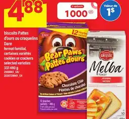 Maxi BISCUITS PATTES D'OURS OU CRAQUELINS DARE | COOKIES OR CRACKERS, 337-480 G offer
