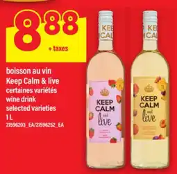 Maxi BOISSON AU VIN KEEP CALM & LIVE | WINE DRINK 1L offer