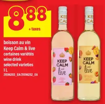 Maxi BOISSON AU VIN KEEP CALM & LIVE | WINE DRINK 1L offer