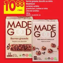 Maxi BARRES GRANOLA, BISCUITS OU MINIS MADEGOOD, 360 g offer