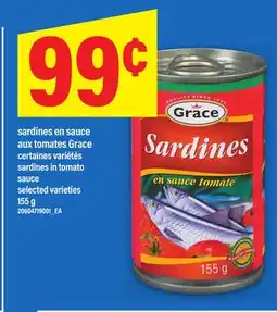Maxi SARDINES EN SAUCE AUX TOMATES GRACE | SARDINES IN TOMATO SAUCE, 155 G offer